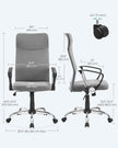 Ergonomic Office Chair – Upholstered – Dove Grey – Adjustable Height with Tilt Function