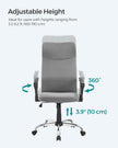Ergonomic Office Chair – Upholstered – Dove Grey – Adjustable Height with Tilt Function