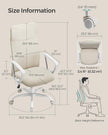 Ergonomic Office Chair – Upholstered – Cappuccino Beige – Adjustable Height and Tilt Function