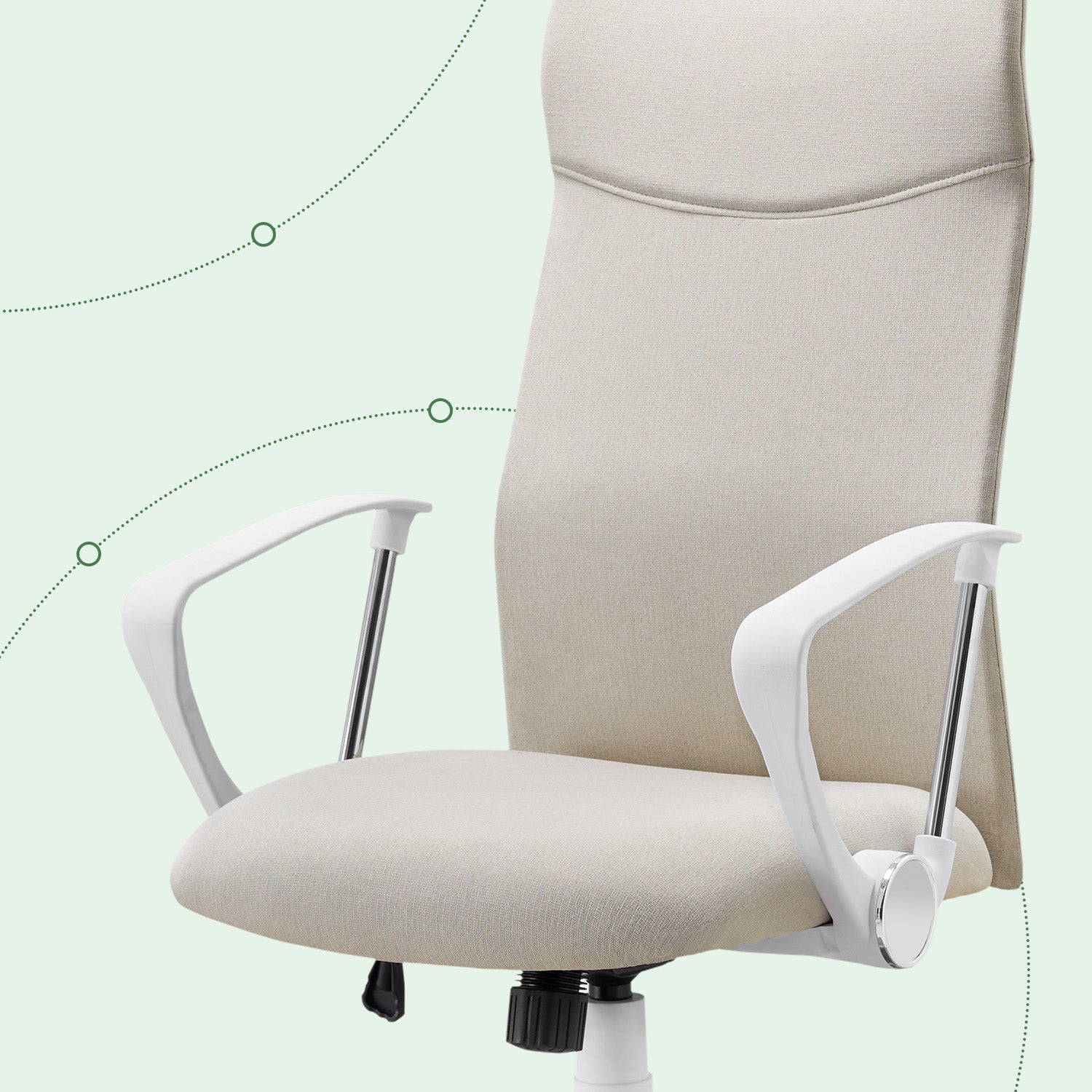 Ergonomic Desk Chair – Upholstered – Beige – Adjustable Height and Tilt Function, 120 kg Load Capacity