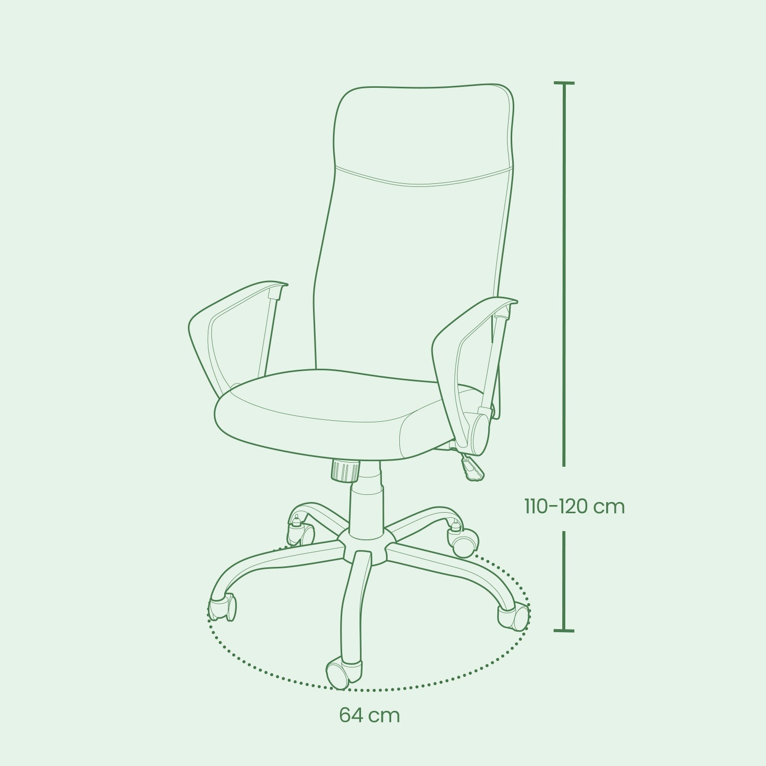 Ergonomic Desk Chair – Upholstered – Beige – Adjustable Height and Tilt Function, 120 kg Load Capacity
