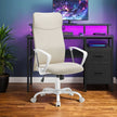 Ergonomic Desk Chair – Upholstered – Beige – Adjustable Height and Tilt Function, 120 kg Load Capacity