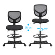 Drafting Stools – Mesh – Black – Ergonomic Design with Adjustable Height Footrest, Set of 2