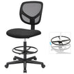 Drafting Stools – Mesh – Black – Ergonomic Design with Adjustable Height Footrest, Set of 2
