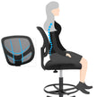 Drafting Stools – Mesh – Black – Ergonomic Design with Adjustable Height Footrest, Set of 2