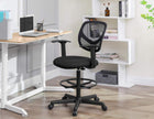 Drafting Stool – Mesh – Black – Ergonomic Design with Height Adjustable Footrest and 360° Swivel