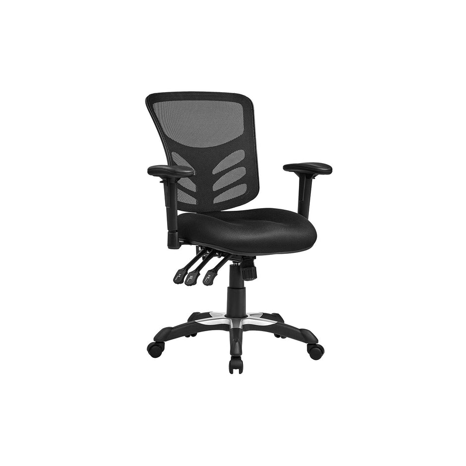 Ergonomic Mesh Office Chair – Mesh – Black – Adjustable Armrests, Height Adjustable Backrest, Tilt Function with Position Lock, Lumbar Support
