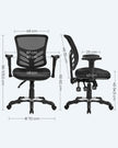 Ergonomic Mesh Office Chair – Mesh – Black – Adjustable Armrests, Height Adjustable Backrest, Tilt Function with Position Lock, Lumbar Support