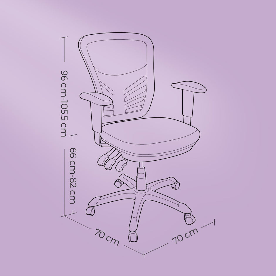 Ergonomic Mesh Office Chair – Mesh – Black – Adjustable Height and Armrests with Lumbar Support