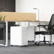 Mobile Filing Cabinet – Wood – White – Lockable with Wheels for A4, Legal, and Letter Sized Documents