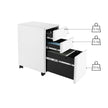 Mobile Filing Cabinet – Wood – White – Lockable with Wheels for A4, Legal, and Letter Sized Documents