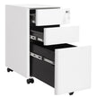 Mobile Filing Cabinet – Wood – White – Lockable with Wheels for A4, Legal, and Letter Sized Documents