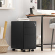 Mobile File Cabinet – Wood – White – Lockable with Wheels