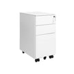 Mobile File Cabinet – Metal – White – Lockable with Wheels
