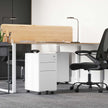 Mobile File Cabinet – Metal – White – Lockable with Wheels