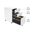 Mobile File Cabinet – Metal – White – Lockable with Wheels