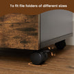 Mobile File Cabinet – Wood and Metal – Rustic Brown and Black – Rolling with 2 Drawers