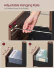 2-Drawer Filing Cabinet – Wood – Natural Walnut and Ink Black – Rolling Design for A4 and Letter Sized Documents