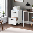 File Cabinet – Wood – Rustic Brown and Black – Industrial Style with 2 Drawers and Rolling Wheels