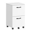 Mobile File Cabinet – Wood and Metal – Rustic Brown and Black – Rolling with 2 Drawers