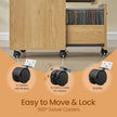 File Cabinet – Wood – Rustic Brown and Black – Industrial Style with 2 Drawers and Rolling Wheels