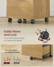 Mobile Filing Cabinet – Metal and Wood – Straw Yellow – 2 Drawers with Wheels