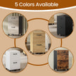 File Cabinet – Wood – Rustic Brown and Black – Industrial Style with 2 Drawers and Rolling Wheels