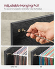 3-Drawer File Cabinet – Wood – Ebony Black – Mobile Lateral Design with Open Compartments