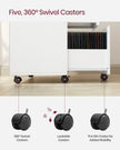 File Cabinet – Wood – White and Rustic Brown – Mobile with Open Compartments