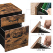 File Cabinet – Particle Board – Rustic Brown and Ink Black – Rolling Design with 2 Drawers