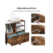 Mobile Filing Cabinet – Wood – Rustic Brown and Black – With Drawers and Open Shelves