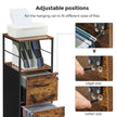 Filing Cabinet – Steel – Rustic Brown and Black – 2 Drawers with Open Shelf