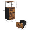 Filing Cabinet – Steel – Rustic Brown and Black – 2 Drawers with Open Shelf