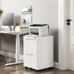 Filing Cart – Metal – White – Mobile with 2 Drawers and Lock