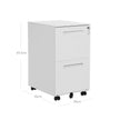 Filing Cart – Metal – White – Mobile with 2 Drawers and Lock