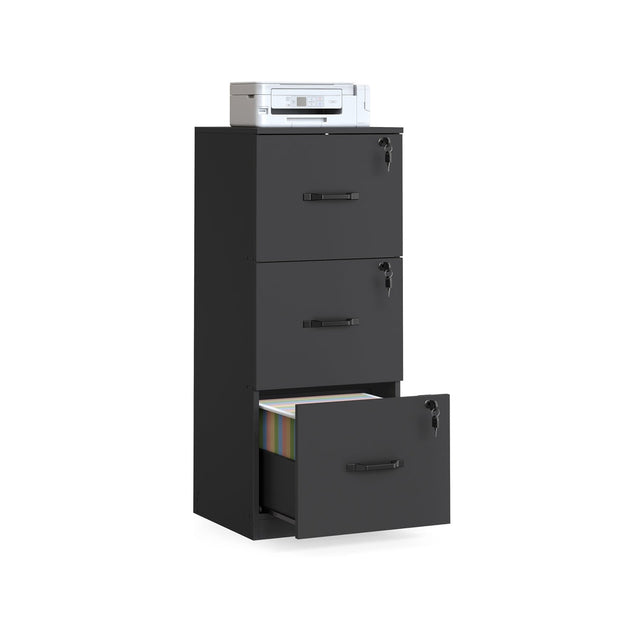 File Cabinet – Wood – Cloud White – Lockable with Adjustable Hanging Rail