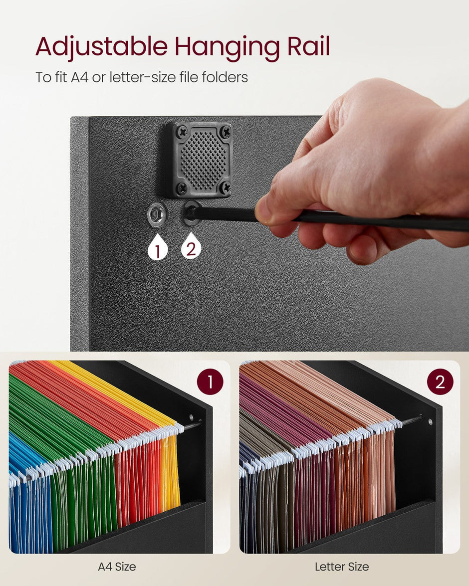 Filing Cabinet – Wood – Cloud White – 3 Lockable Drawers with Adjustable Hanging Rail