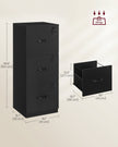 Filing Cabinet – Wood – Cloud White – 3 Lockable Drawers with Adjustable Hanging Rail