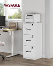 File Cabinet – Wood – Cloud White – Lockable with Adjustable Hanging Rail