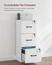 File Cabinet – Wood – Cloud White – Lockable with Adjustable Hanging Rail