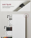 File Cabinet – Wood – Cloud White – Lockable with Adjustable Hanging Rail