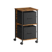 Filing Cabinet – Wood – Rustic Brown and Ink Black – 2 Drawers and Multi-Functional Design for Home Office