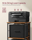 Filing Cabinet – Wood – Rustic Brown and Ink Black – 2 Drawers and Multi-Functional Design for Home Office