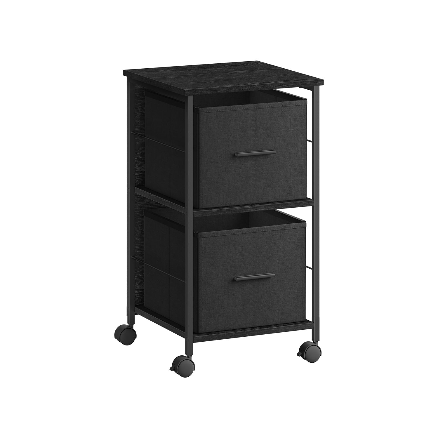 Filing Cabinet – Wood – Ebony Black and Ink Black – 2 Drawers for A4 and Letter-Size Files