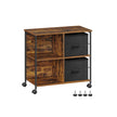 Filing Cabinet – Wood – Brown – 2 Drawers with Shelf and Printer Stand