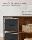 Filing Cabinet – Wood – Brown – 2 Drawers with Shelf and Printer Stand