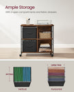 Filing Cabinet – Wood – Brown – 2 Drawers with Shelf and Printer Stand