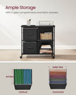 Filing Cabinet – Wood – Brown – 2 Drawers with Shelf and Printer Stand