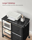 Filing Cabinet – Wood – Brown – 2 Drawers with Shelf and Printer Stand