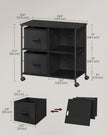 Filing Cabinet – Wood – Brown – 2 Drawers with Shelf and Printer Stand